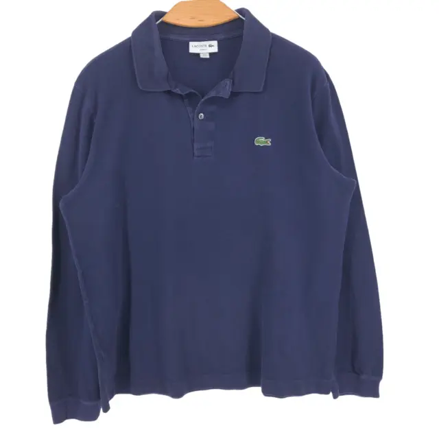 Lacoste Uomo Polo Collo Blu Pullover Maglione T-Shirt Taglia XL