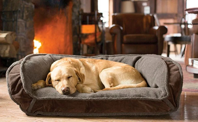 Orvis Memory Foam Fleece Lined Deep Dish Dog Bed SMALL Cozy Pet Chocolate NEW