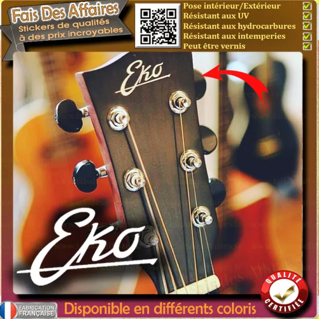 sticker autocollant Eko GUITAR HEADSTOCK rock decal restauration poupée guitare