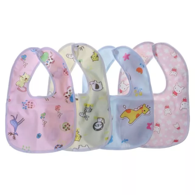 Baby Bib Waterproof Cartoon Cute Buckle Bandana Burp Saliva Towel Boys Girls Fee