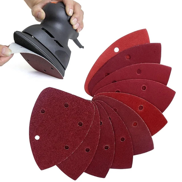 50Pcs / Set Mouse Dettaglio Sander Hook & Loop Carta Abrasiva Triangolo