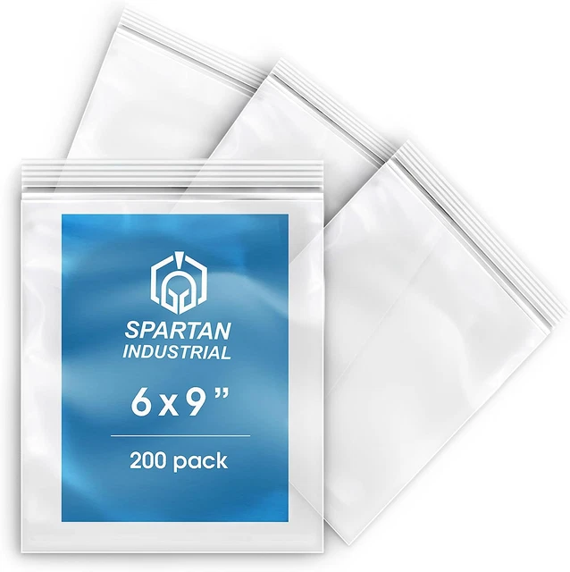 Spartan Industrial - 6” X 9” (200 Count) Quart Clear Reclosable Zip Plastic Poly