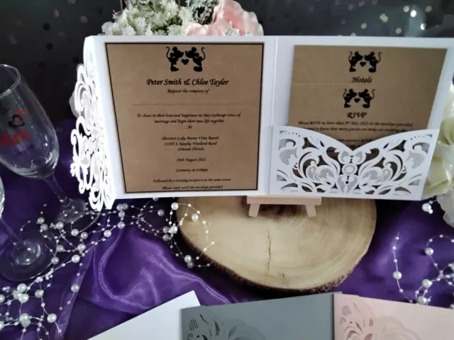 Wedding Stationery -DISNEY DESIGN - Square pockefold - (Jeanette001)