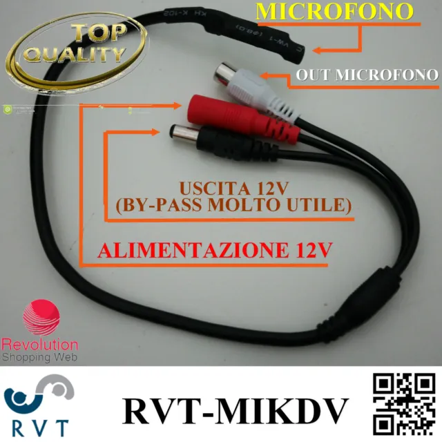 Microfono ambientale occultabile per DVR Telecamere Micro MIni Spia Spy audio