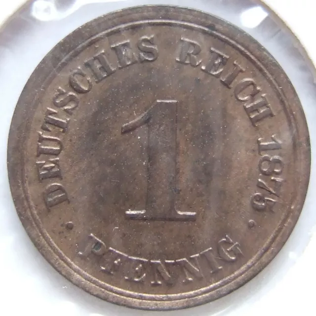 Moneta Reich Tedesco Impero Tedesco 1 Pfennig 1875 D IN Uncirculated