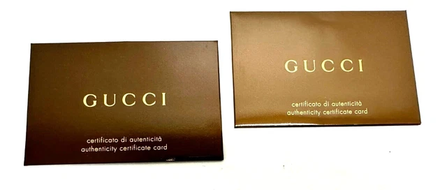 Gucci authenticity 2025 card