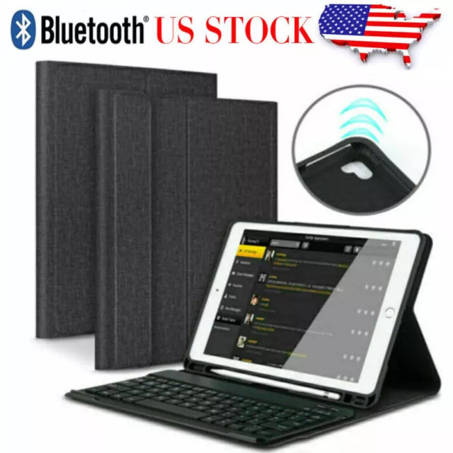 US Bluetooth Keyboard With Smart Case For iPad 6th Generation 2018 9.7" Air 1 2