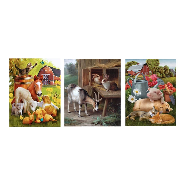 Kit de pintura al óleo por números de animales de granja hágalo usted mismo pintura acrílica sobre lona sin marco