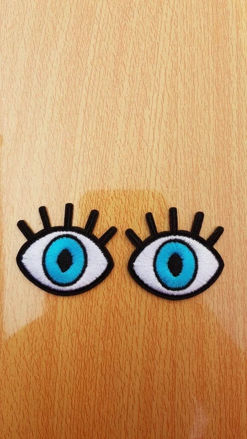 Small Turkish evil blue eye iron on Embroidered patch-badge-patches- job lot x 2