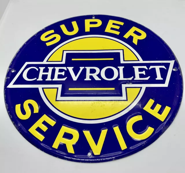 Nostalgic Super CHEVROLET Service 12" Tin Sign Chevelle Chevy Camaro SS Corvette
