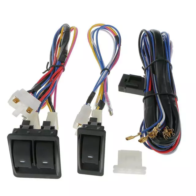 12V Universal Car Electric Power Window Switch Kit with Wiring Harness Switch .