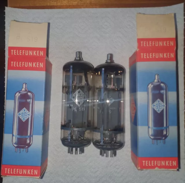 2x PL 519 von TELEFUNKEN *Valves *Tubes *Röhren *rar *selten