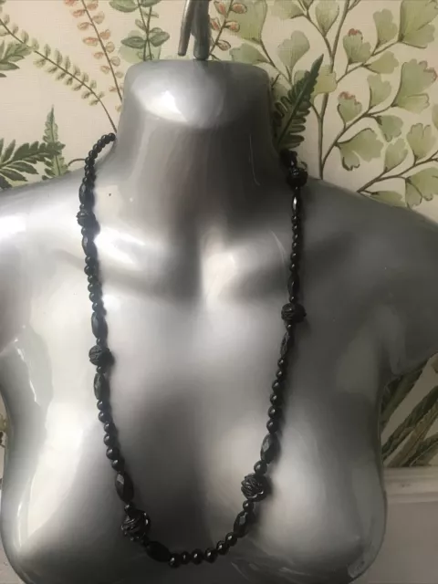 antique victorian whitby jet necklace