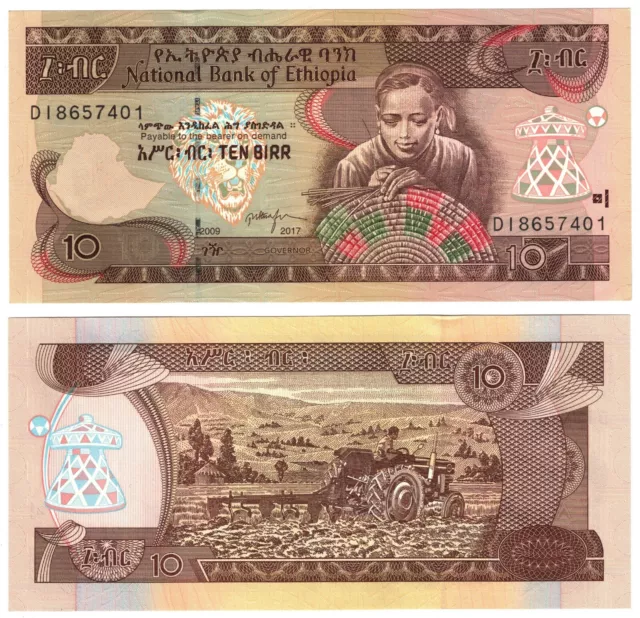 2017  Ethiopia 10 Birr Banknote  UNC P48g