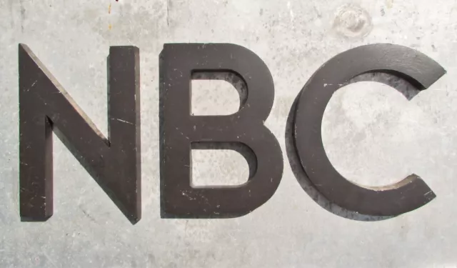 Vintage Nbc Cast Aluminum Metal Sign Letter Lot Industrial Marquee Color Tv Old Vintage Nbc Cast Aluminum Metal Sign Letter Lot Industrial Marquee Color Tv Old