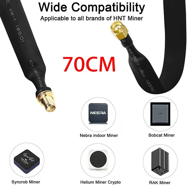 Durable and Flexible Coaxial Cable 70cm for Helium Hotspot Miner Antenna