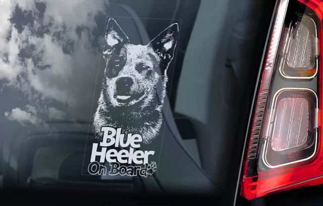 BLUE HEELER Car Sticker, Australian Cattle Dog Window Sign Decal Gift Pet - V01