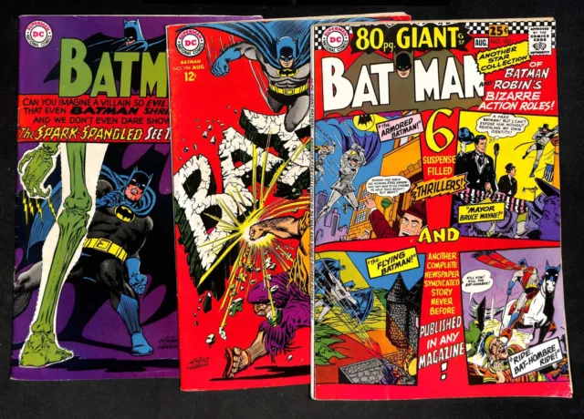 Batman #193 #194 & #195 - 80 Page Giant Carmine Infantino DC Comics 1967 (PB) 82
