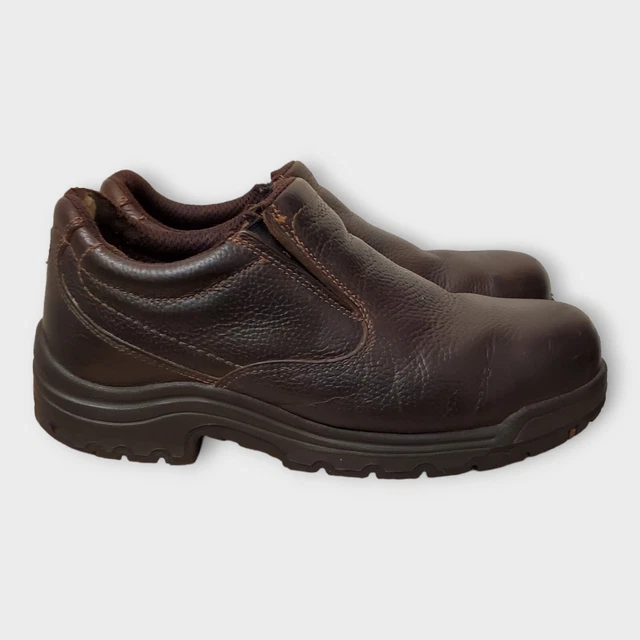 Timberland Pro Titan Slip-On Alloy Toe Safety Work Shoes Brown Mens Size 12M