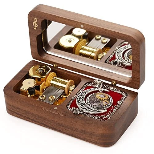 You are My Sunshine Wood Music Box,Modern Fashion Walnut Color Ring Type