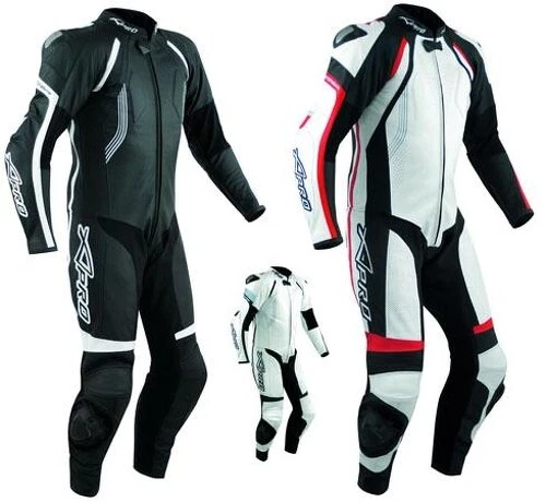Motorcycle Biker Full Body one pc Perforated Leather Race Suit 1 PC A-Pro
