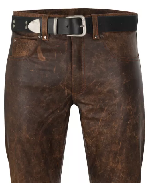 Pantalon cuir online homme marron