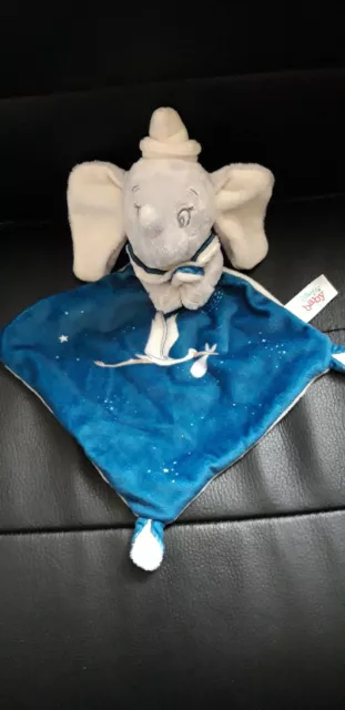 Doudou Mouchoir Disney Baby Elephant Dumbo Bleu Cigogne Nicotoy Tbe
