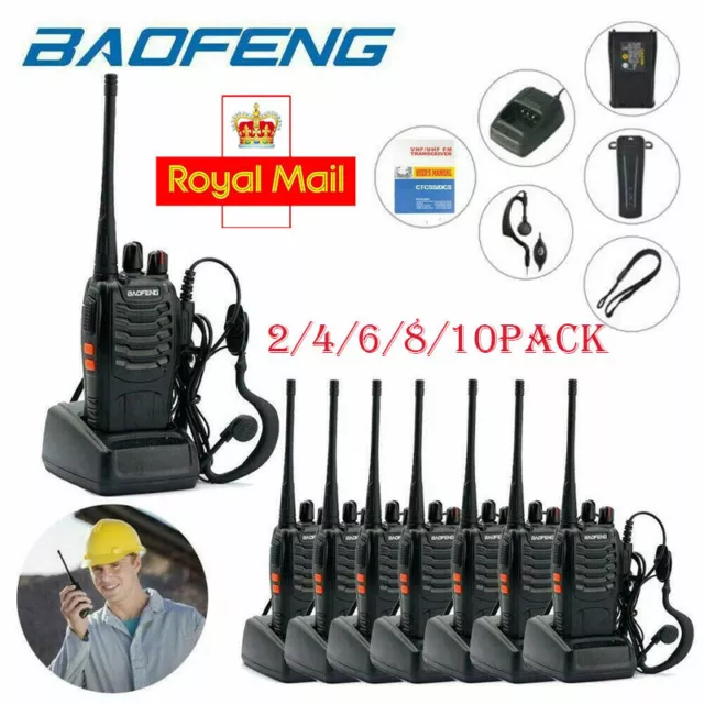 10X Baofeng BF-888S 400-470MHz 2 Way Radio Walkie Talkie 1500mAh Long Range lot