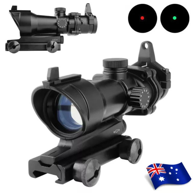 Tactical 1 X 32 Illumination Red Green Dot Sight Scope Rail Mount for Rifle AU