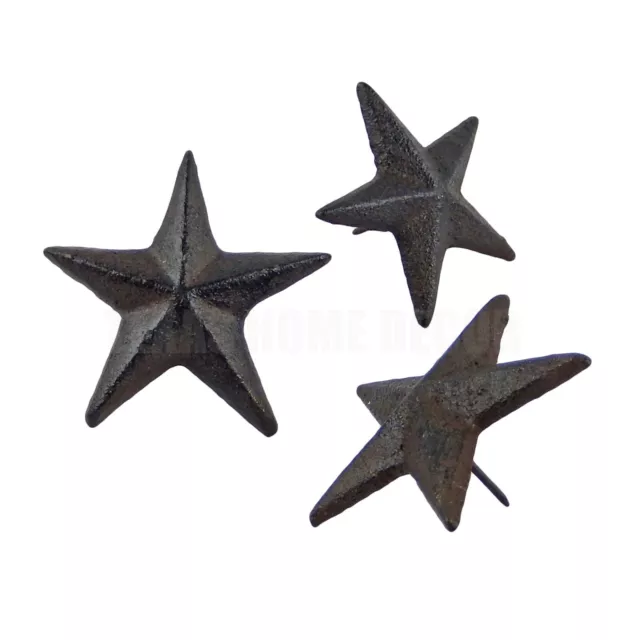 Lot 6 Cast Iron 2.5 inch Texas Star Nails Tacks Rustic Finish Western 1 in Nail