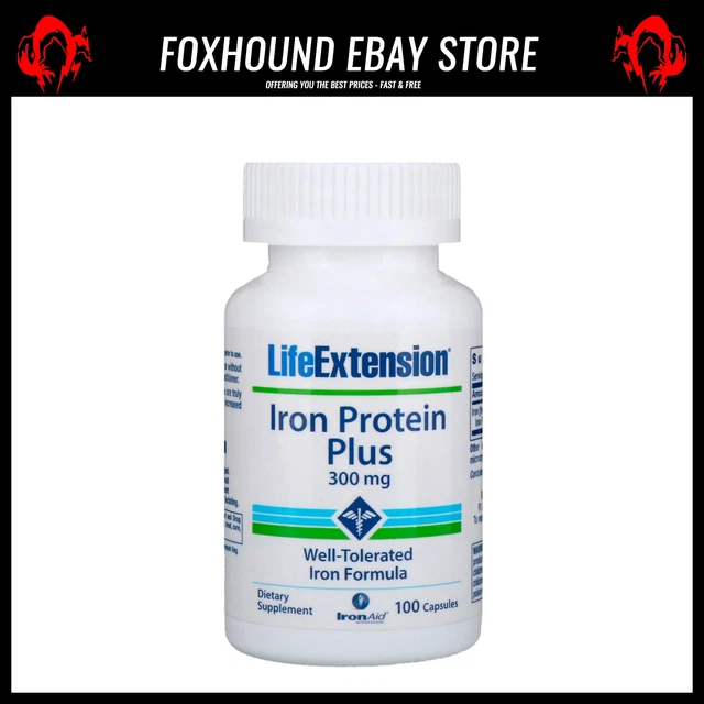 LIFE EXTENSION IRON Protein Plus 300Mg - 100 Caps £29.93 - PicClick UK