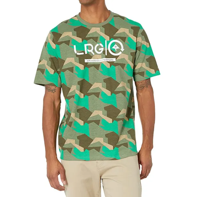 LRG Men's Lifted Geo Green Short Sleeve T Shirt Clothing Apparel Skateboardin...