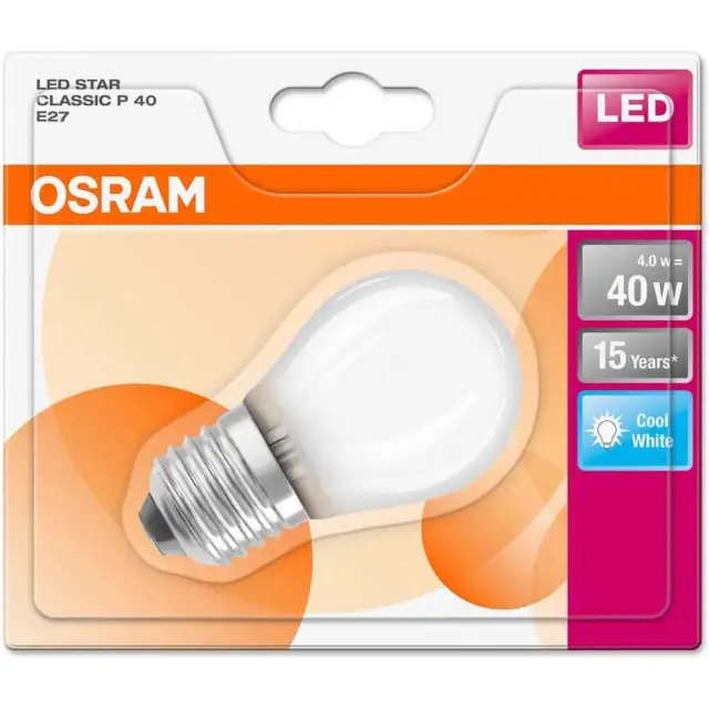 Osram LED Filament Leuchtmittel Tropfen 4W =40W E27 matt 470lm Neutralweiß 4000K