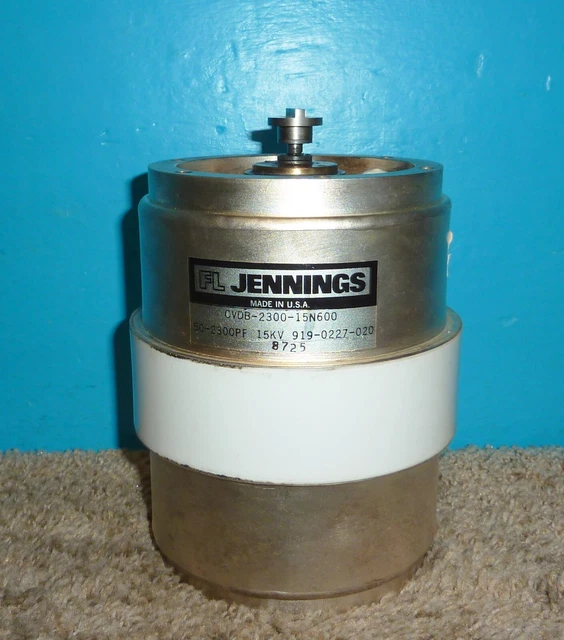 FL Jennings CVDB-2300-15N600 Vacuum Variable Ceramic Capacitor 50-2300pf 15kV