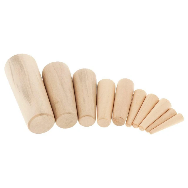 GATE14 10 Pinoches Coniques En Bois Résineux – Diamètres 8 à 38 Mm, Pour Passage De Coque