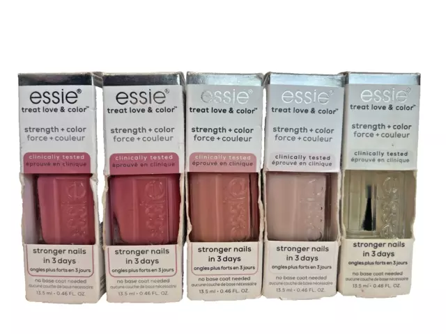 Lot Of 5 Essie Nail Strengthener Polish Treat Love & Color 🌸NEW IN WORN BOXES🌸