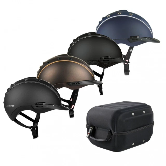 Reithelm Reitkappe MISTRALL-2 Casco inklusive Helmbox Hardcase Casco schwarz