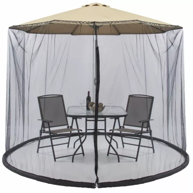 Outdoor Garden Patio Umbrella Magnetic Parasol Mesh Net Screen Cover Mosquito