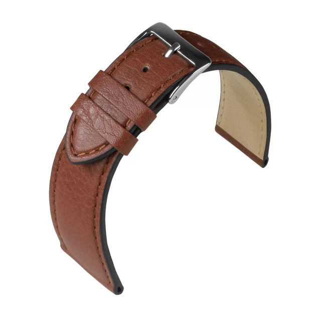 Bracelet De Montre En Cuir Vachette 'Soft Vintage' - Largeurs 18,20,22 Mm, Marron Clair, Neuf Avec étiquettes