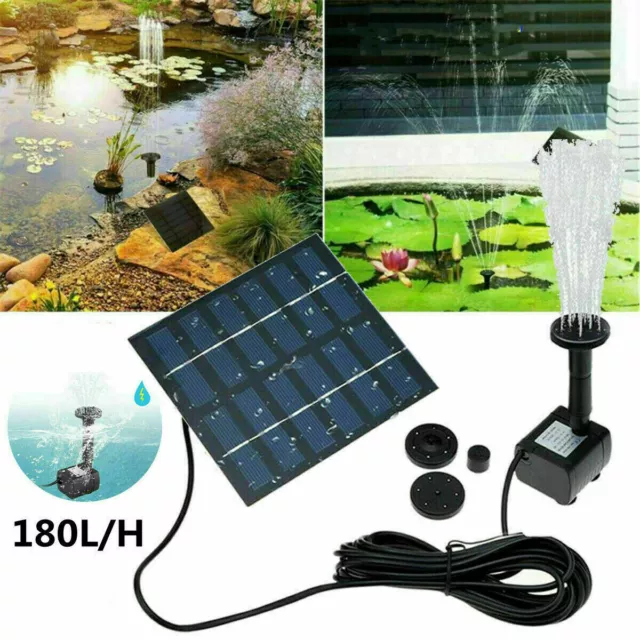 Solar Pond Pump Power Fountain Submersible Water Garden Pool Feature Kit Filter