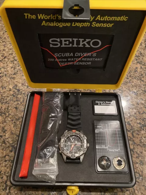 SEIKO SCUBA DIVER'S Depth Sensor Auto Start Stainless Steel Watch Seiko -  7k52- EUR ,00 - PicClick IT
