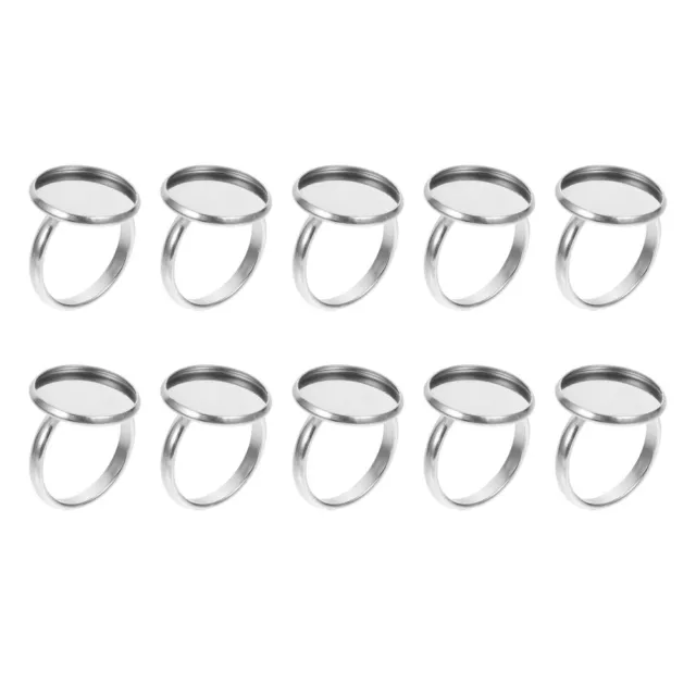 10 piezas de anillo en blanco anillo de acero inoxidable soporte de anillo metal