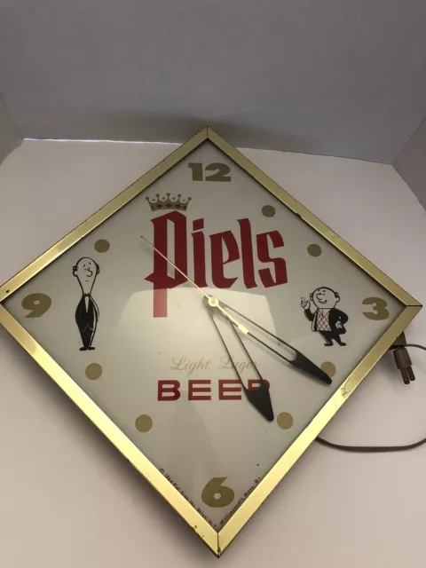 Vintage 1964 Piels  Beer Working Clock ￼