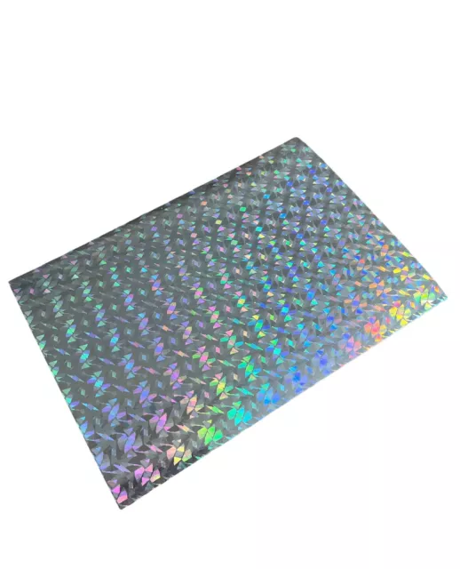 20 Sheets - Cracked Ice Silver Holographic A4 Crafting Card 280 Gsm * Freepost *