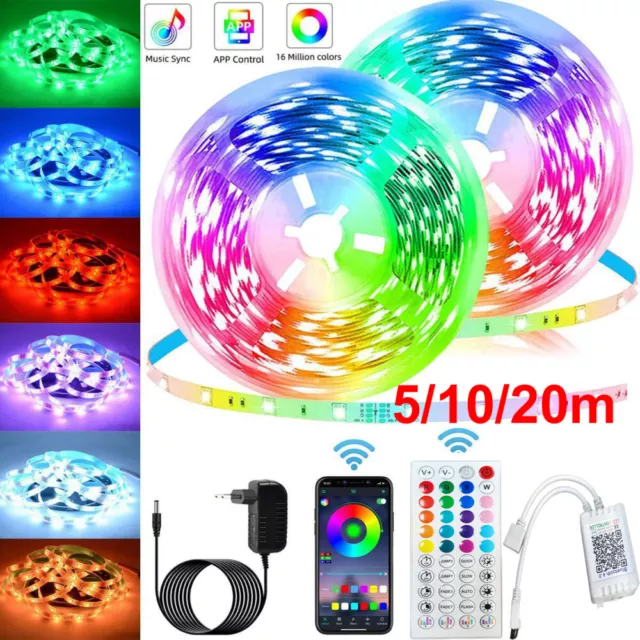 10-20m LED Stripe 5050 RGB Leiste Streifen Band Licht Wasserdicht Lichterkette