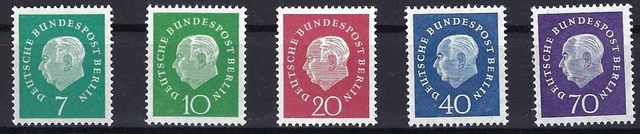 DA1764)) Berlin Rollenmarken Heuss Medaillon Mi 182-186**
