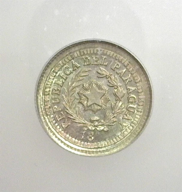 Paraguay 18Xx Silver 5C On Argentina 10C Icg Ms65 Km#26 Paraguay Pattern Die*