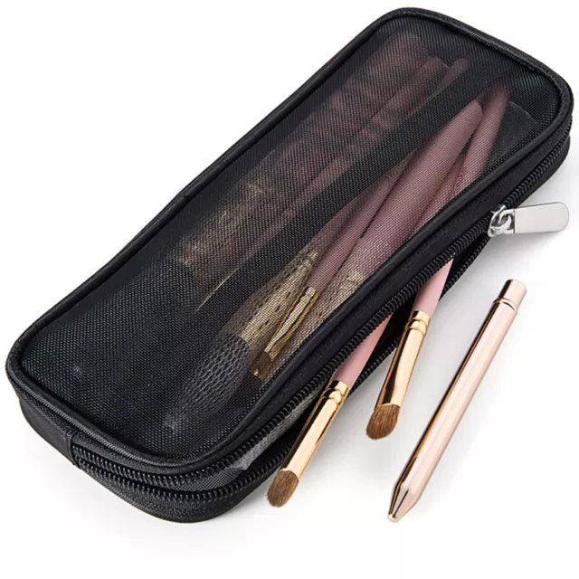 Makeup Brush Travel Case Cosmetic Toiletry Mesh Bag Organizer Beauty Tools