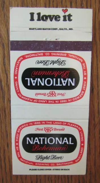National Bohemian Brewing Co. (Baltimore, Maryland) Beer Matchbook Matchcover F1