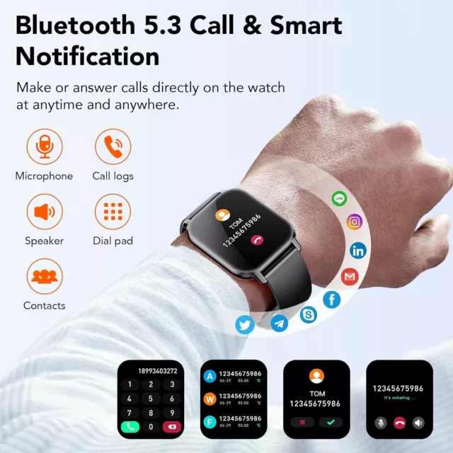 Reloj Inteligente Hombre Mujer, 1.85" Smartwatch con Llamadas Bluetooth, 112 Mod 2